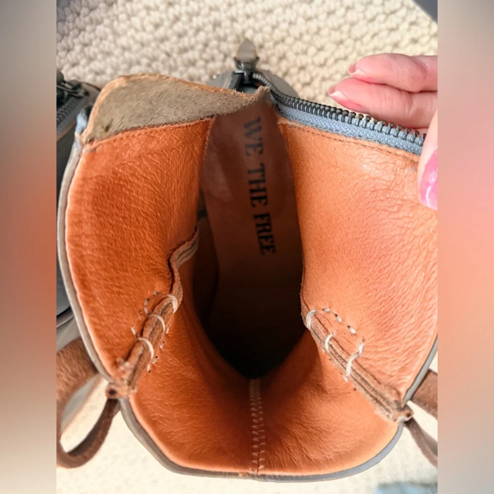 We the Free Wesley Ankle Boots grey blue western 37 Free People - Picture 8 of 11
